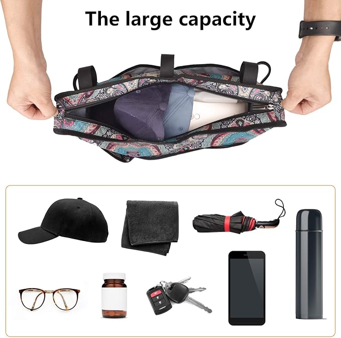 Walker Bag, Walker Accessories for Elderly, Walker Basket Walker Tray for Folding Walkers, Rollator or Scooter, Wheelchair Bag for Seniors, Provides Hands Free Storage for Handicap, Disabled Green