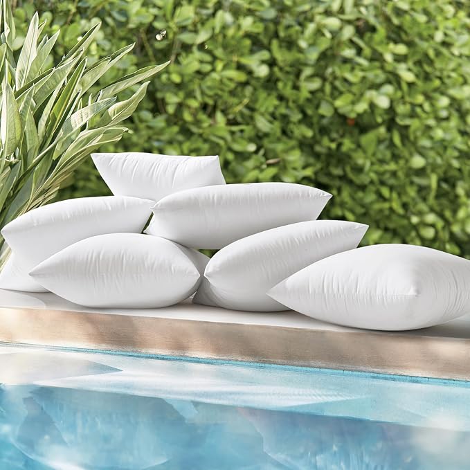 MIULEE 20x20 Inch Outdoor Pillow Inserts Set of 2, Waterproof Throw Pillows | Decorative Throw Pillows Inserts, Water-Resistant Garden Pillow Form for Patio Sofa Couch