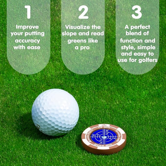 SlopeMaster ProGreen Reader - Golf Ball Marker with High Precision Green Reading Aid Golf Accessories for Men Women