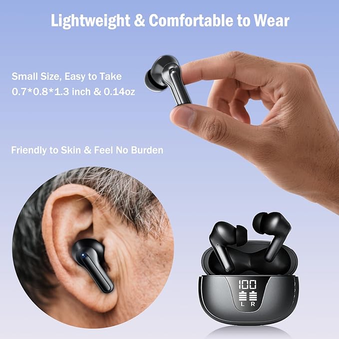 TTQ OTC Hearing Aids for Seniors with Bluetooth, Smart Noise Cancelling & 3-Level Volume, Fashionable and Trendy Rechargeable Hearing Aids for Hearing Loss