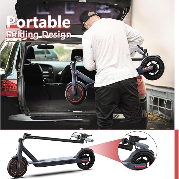 Maxshot Electric Scooter, 8.5" /10" /14" Tire, 16/19/22 Mph Top Speed, 12/16/21/27/28/49/50 Miles Long Range, Folding Escooter for Adults and Kids with Seat Bag, Dual Braking, Dual Suspension, App