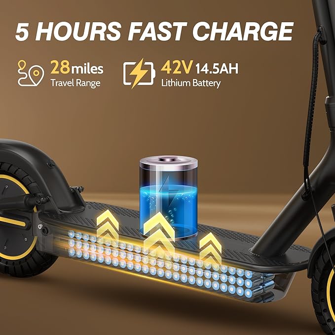 MAXSHOT Electric Scooter Adults, Foldable Electric Scooter with Seat & Basket, 750W Peak Motor, 48V 10.4Ah Battery, 14" Tires, Vicont APP Control, Dual Suspension, Electronic Lock