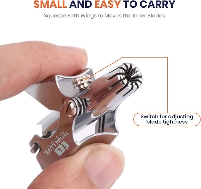 Stainless Steel Manual Nose Hair Trimmer for Men and Women | Manual Nose and Ear Hair Trimmer | Nose Clippers, 360° Rotating Hair Trimmers | Washable Nosehair Remover - Pack of 2