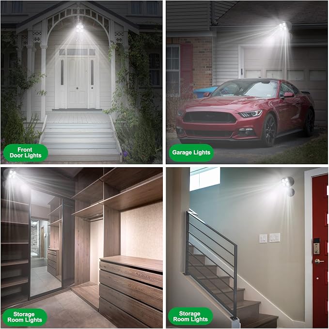 Motion Sensor Outdoor Lights, Battery Operated 600LM Motion Detector Security Lights, Black (1 Pack)