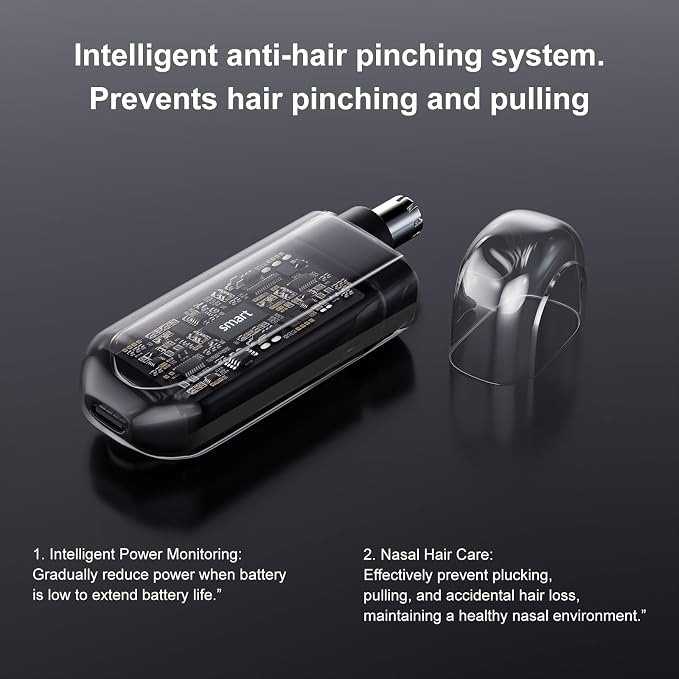 2026 Professional Ear and Nose Hair Trimmer, IPX7 Waterproof USB Rechargeable for Men & Women - Painless Quiet Electric Trimmer, Travel-Friendly, Easy to Clean Dual Edge Blades (Black)
