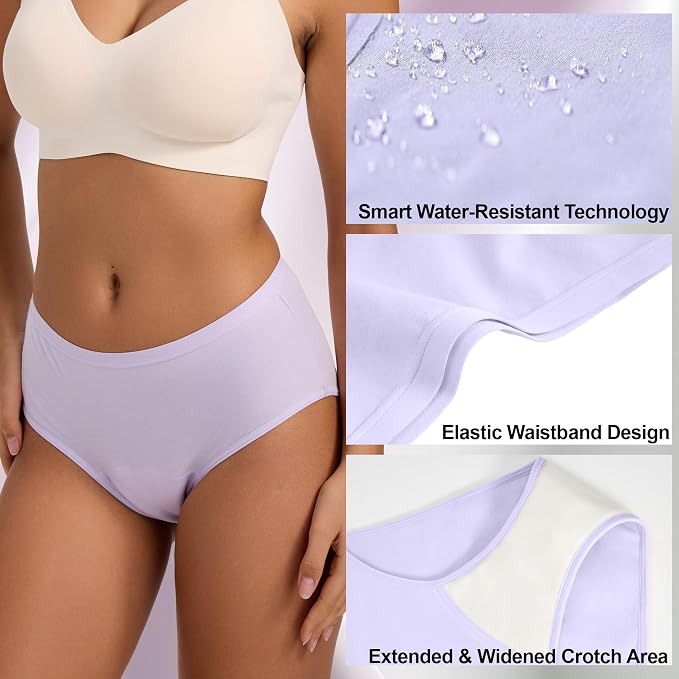 Battewa Incontinence Underwear for Women Absorbent 40ml Multicolor 3XL | mid-waist panties,reusable,bladder leak protective briefs,pee proof,waterproof,40ml absorbent for Light to moderate leaks