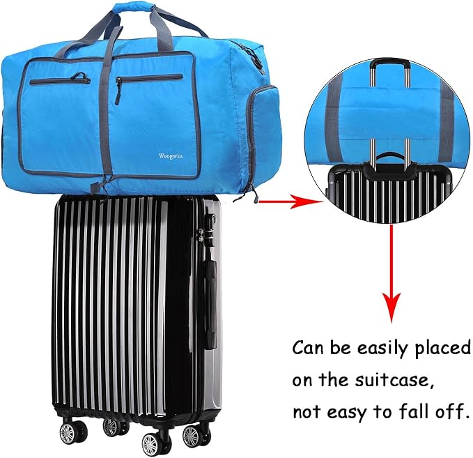 Woogwin Travel Duffel Bag Large Foldable Waterproof Overnight Bag for Beach Swim Bags Pool Sports Gym