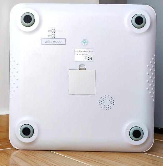NewlineNY Voice Talking Digital Bathroom Scale Easy Auto Step-on Auto Off Technology, White, Lb or Kg, 440lb Capacity
