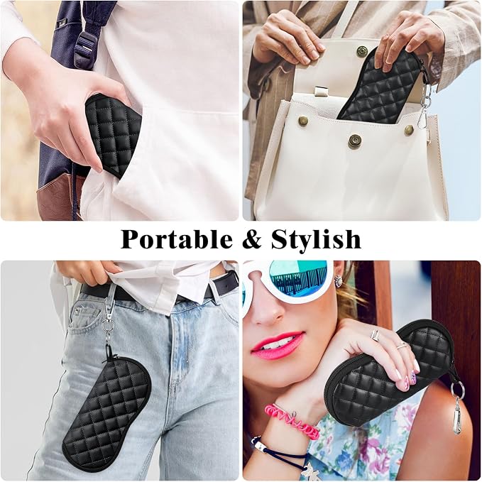 MoKo Sunglasses Soft Case Ultra Light Neoprene Zipper Eyeglass Case for Men Women