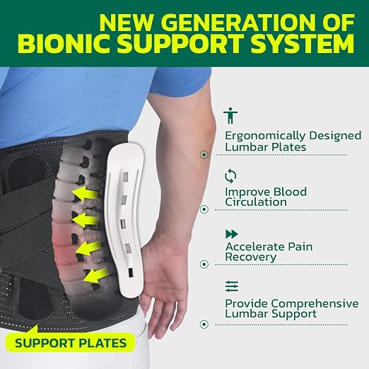 aoFIT Back Brace for Men Lower Back Pain Women Relief with 360-Degree Biochemical Hug Support without Suspenders Back Support Belt Soft Breathable Fabric Lumbar Support for Herniated Disc Sciatica S