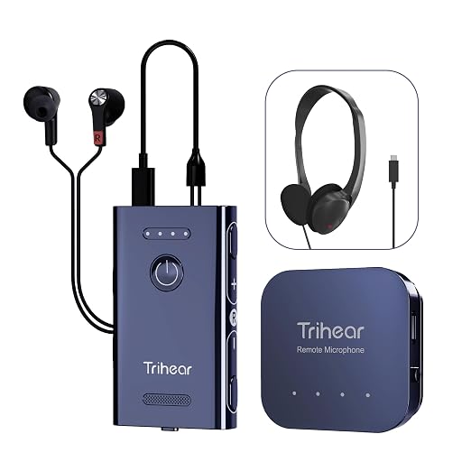 Convo Hearing Amplifier for Seniors with Remote Microphone and Noise Cancelling, Rechargeable Personal Sound Devices for TV Listenings
