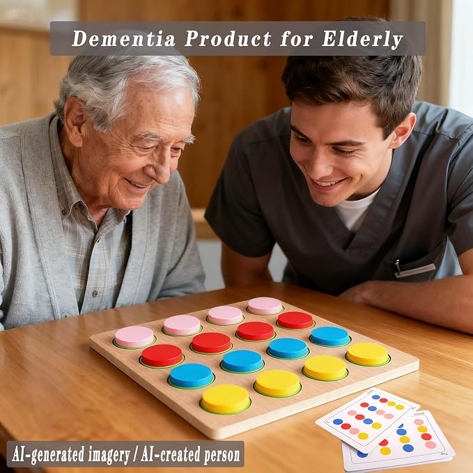 Dementia Activities & Games for Seniors | Colors Match-Up Puzzles Gifts & Wooden Alzheimers Products for Elderly Adults