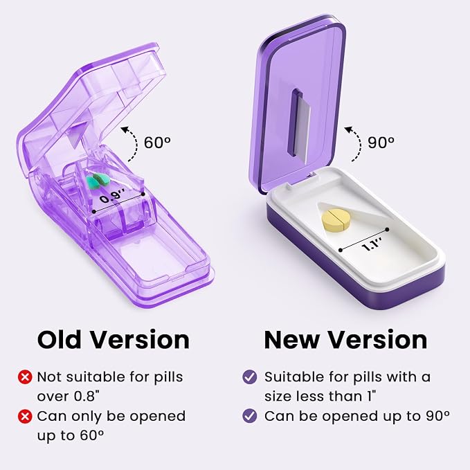 Pill Cutter Splitter for Large or Small Pills, Precision Pill Splitters for Cutting Multiple Pills/Supplement/Medication/Vitamins
