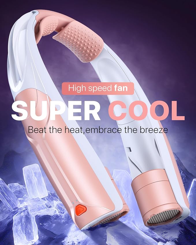 AaoLin Portable Neck Fan USB-C Rechargeable, with 6000mAh Battery, Hands-Free Personal Fan 6 Speeds, 6-20Hrs Cooling, Adjustable 11oz Lightweight, Neck Cooler for Outdoor Sports/Gym/Office