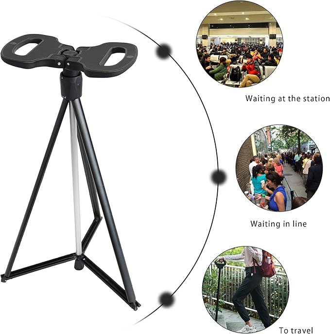 ALEVMOOM Folding Walking Cane with seat for Men & Women,2-in-1 Adjustable Portable Cane Chair,Walking Stick with Seat for Seniors & Adults,Crutches Stool with Carry Bag for Hiking Traveling