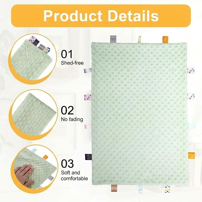Fidget Blanket for Adults with Dementia, Sensory Blanket Mat for Alzheimers Patients, Dementia Activites for Senior, Gift for Dementia Patients,Sensory Toys for Autism (Light Green)