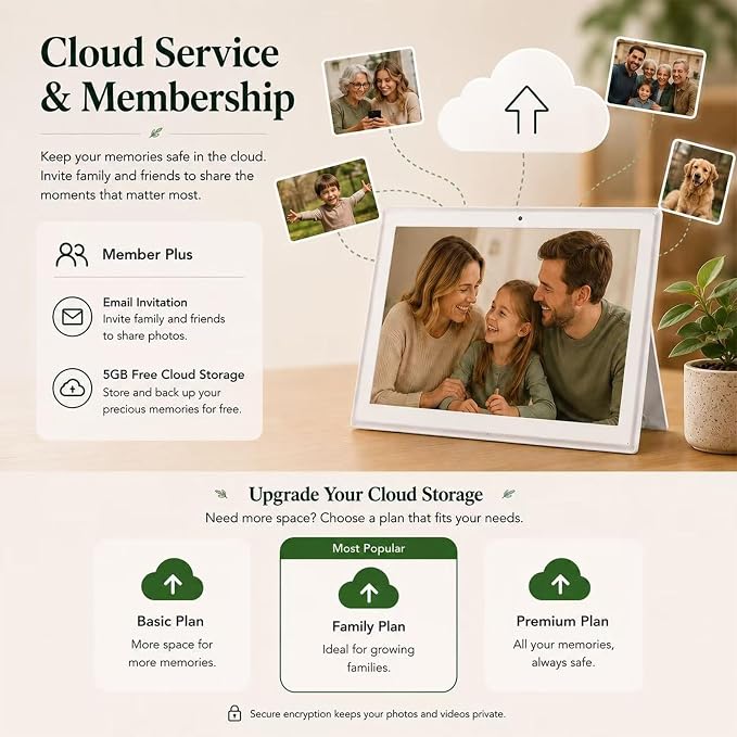 10.1" Digital Wall Planner Alternative, Smart Touchscreen Family Calendar, Auto-Sync with iCloud/Google/Outlook, Chore Chart, Meal Planner for Desk or Shelf Use