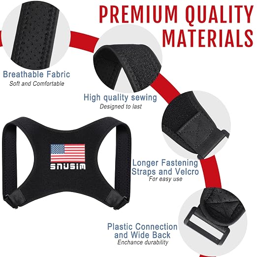 Posture Corrector Upper Back Brace Neck Shoulder Back Support Brace Pain Relief Belt for Women Men Braces Spine Straightener Breathable - pink