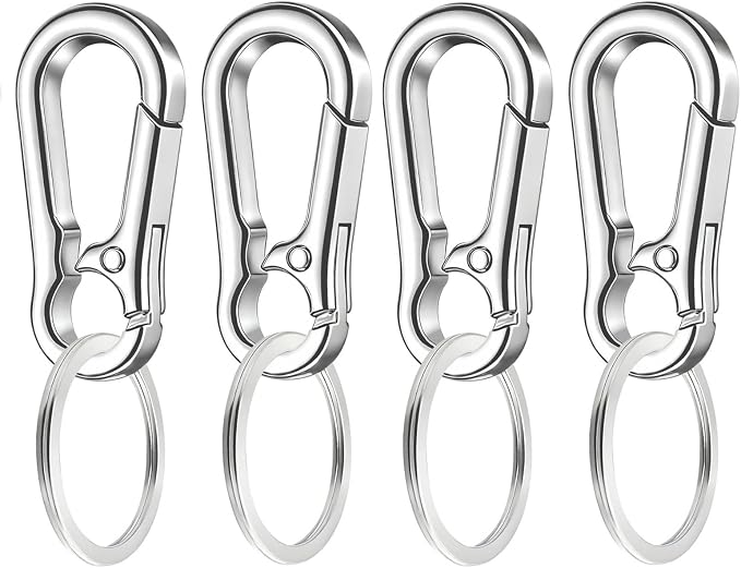 4 Pack Keychain, Metal Key Chain, Sturdy Key Ring, Key Rings Key Organizer Keychain Clip Key Chains for Men Women