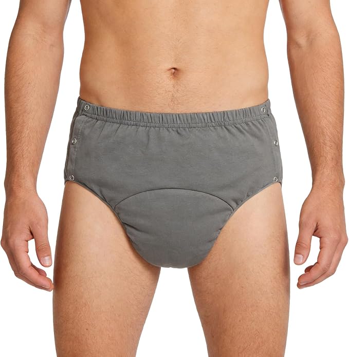 Reusable Adult Diapers Incontinence Adults Leak Proof Cotton Cloth Underwear Washable Elderly Incontinence Cotton Nappies with Button Pull on Cover Pants for Seniors Disability Postpartum