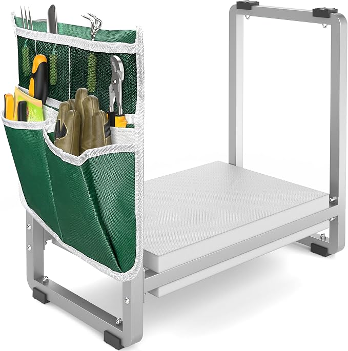 Garden Kneeler and Seat, 10.2" Wider Heavy Duty Thick for Kneeling and Seat | Multifunctional Thick Gardening Bench for Kneeling and Seat, Gardening Gifts for Women, Seniors Grandparents, Gray