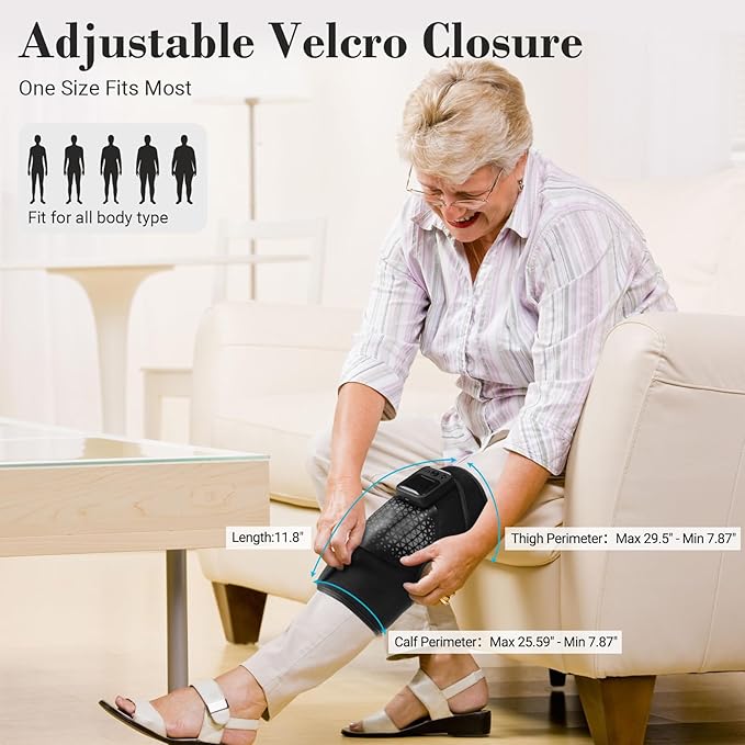 Portable Knee Massager for Pain Relief & Arthritis [2026 Upgraded] - Cordless Electric Knee Brace with Heat, Vibration, Auto-Off Timer, Knee Warmers Wrap for Birthday Gifts for Men Women