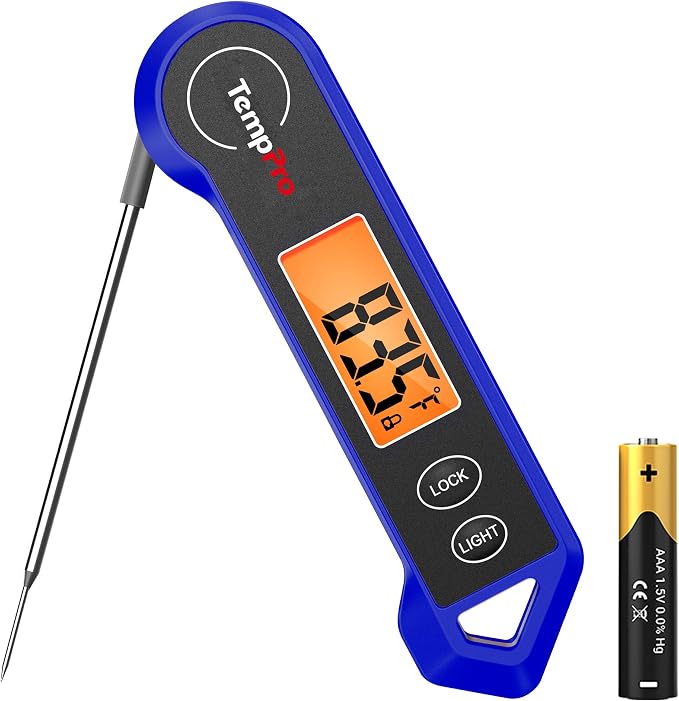 TempPro TP19H 1 Sec Digital Meat Thermometer for Cooking | Instant Read Food Thermometer with Motion-Sensing Wake for BBQ Grill Oil Fry Candy, Gift for Dad Men