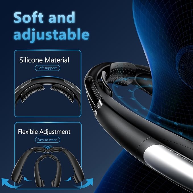 Portable Neck Fan, Hands-Free, 6 Speeds, 6000 mAh Battery, 360° Cooling Wearable Personal Fan, Rechargeable, Gifts for Women Men, Suitable for Indoor, Outdoor, Travel