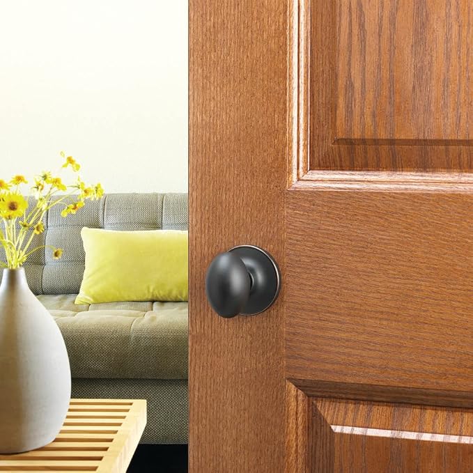 Design House Egg Passage Door Knob for Hall and Closet, Fits Standard Doors, Oil Rubbed Bronze, 750570 | Surface, Traditional, Brass, Hardware, 750570