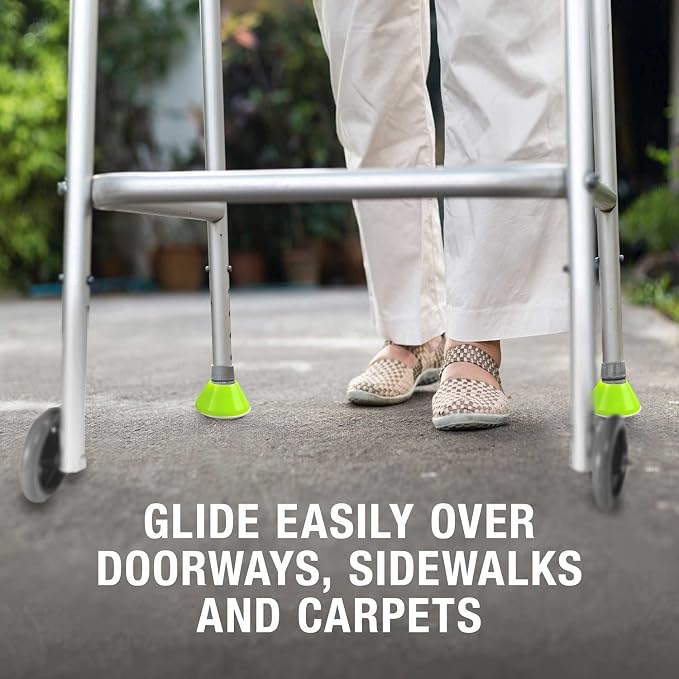 HealthSmart Walker Glides, Walker Caps or Walker Pads Also for Rollators, Universal Fit, (Pack of 50, 100 Count Total)