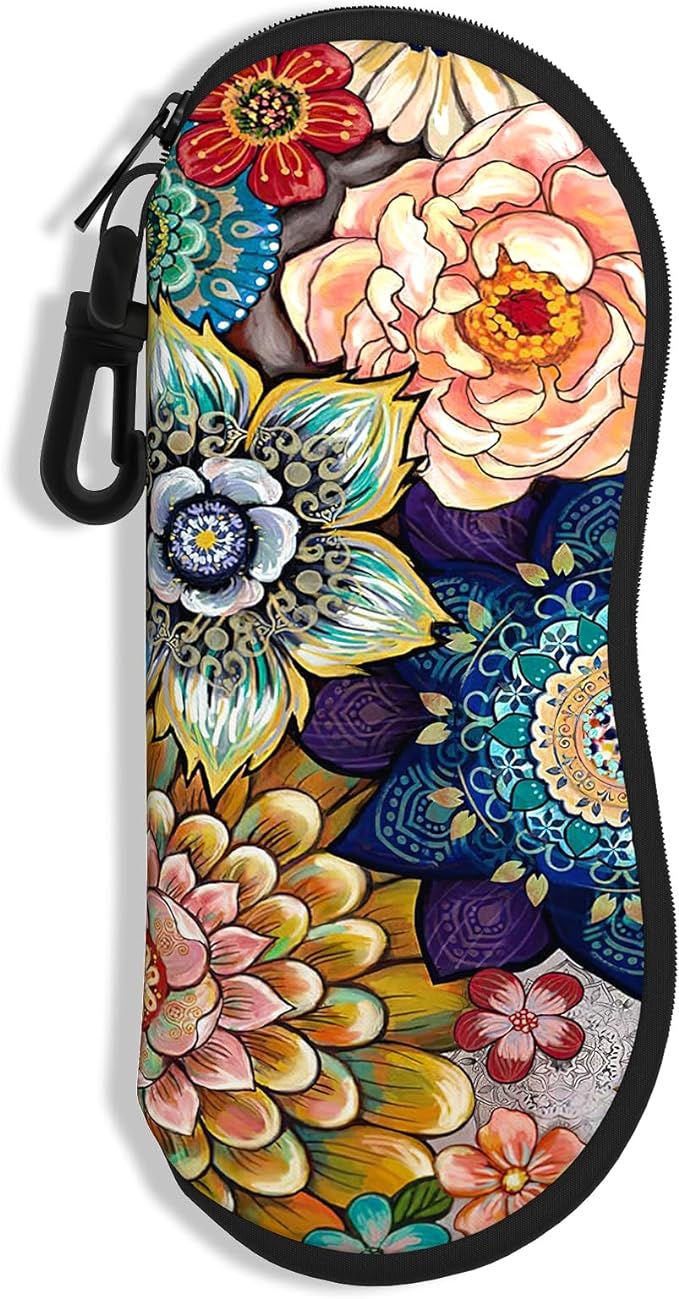 Sunglasses Soft Case, Ultra Light Portable Neoprene Zipper Glasses Case for Men Women