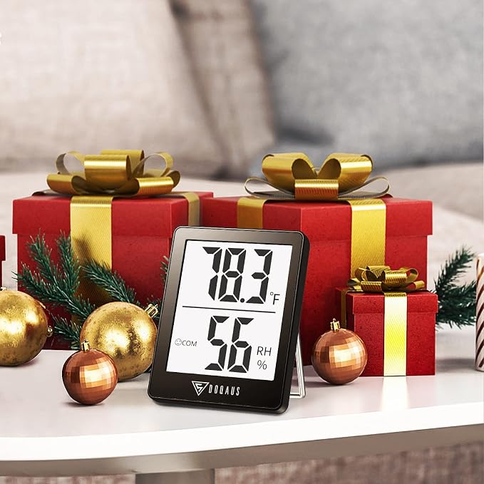 DOQAUS 3 Pack Digital Hygrometer Indoor Thermometer Humidity Monitor Black | Humidity Meter Mini Hygrometer with Accurate Temperature and Humidity Monitor for House, Baby Room, Greenhouse, Incubator