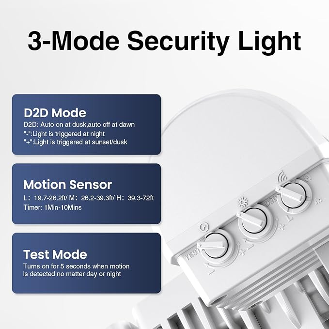 Onforu 2 Pack 75W LED Motion Sensor Outdoor Lights, 7000LM Dusk to Dawn Outdoor Lighting, 6500K Motion Detector Flood Light, IP65 Waterproof Hardwired LED Security Light for Yard Garage(White)