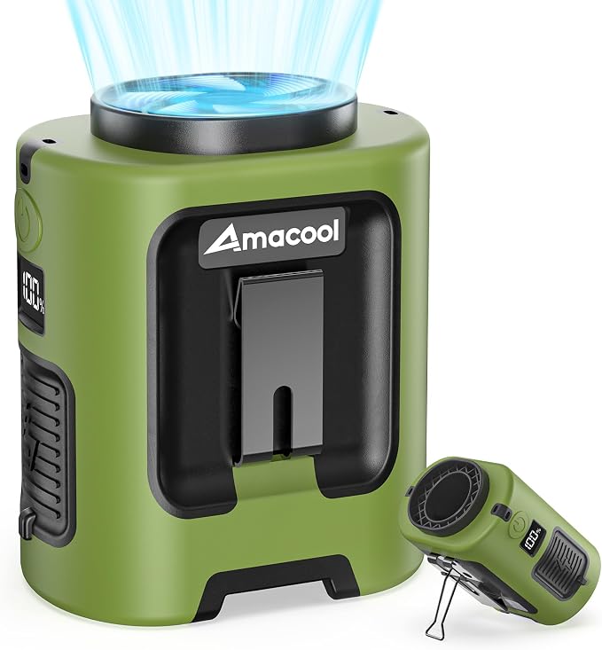 AMACOOL Mini Portable Waist Fan Clip on, 13000RPM Wearable Shirt Belt Fan | Gifts for Father Him Men Dad Husband, Rapid-Cooling Personal Neck Fans for Men Women Outdoor Work Jobsite Travel Camping