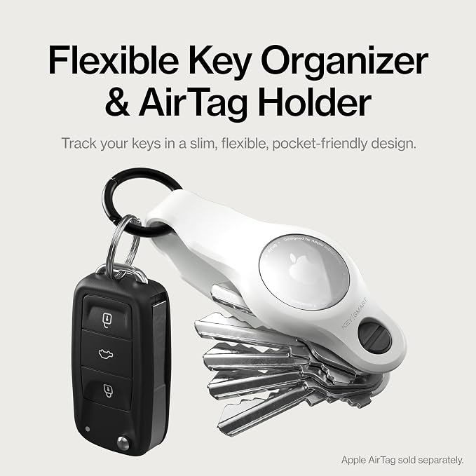KeySmart Air - Premium Keychain Key Holder Compatible with Apple AirTag, 5 Key Organizer Keychain, Air Tags Not Included
