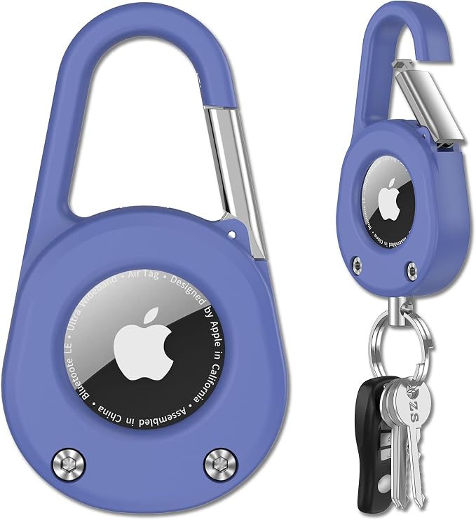 SCALLOP for AirTag (1st & 2nd Gen) Keychain with Carabiner,Thick Hard PC Air Tag Holder,IPX8 Waterproof,Secure Lock