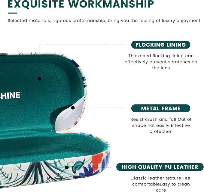 molshine Hard Shell Sunglasses Case,Classic Large Glasses Case for Women Men,Sunglass Eyeglasses