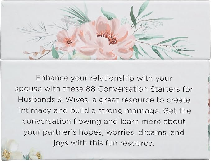 Christian Art Gifts 88 Great Conversation Starters for Husbands and Wives “ Romantic Card Game for Married Couples “ Christian Games, Communication & Marriage Help, Fun Anniversary or Wedding Gifts | Romantic Card Game for Married Couples “ Christian G...