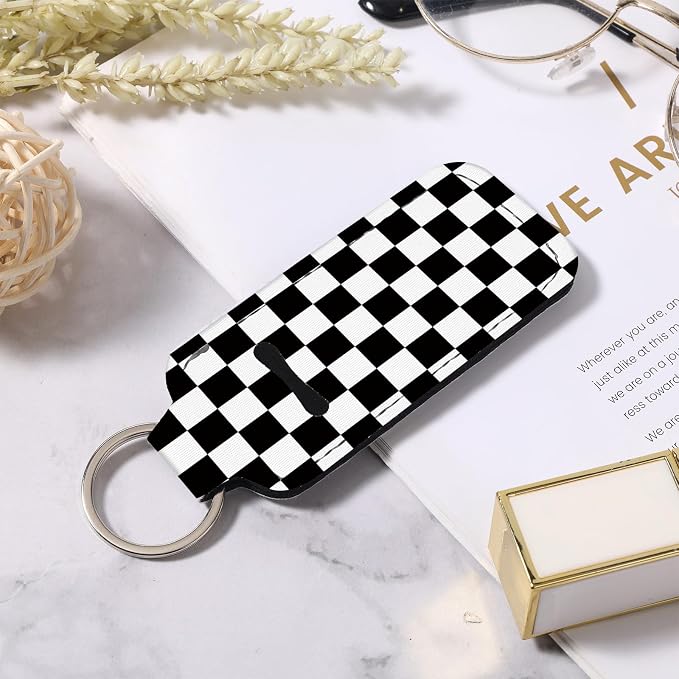 Cute Chapstick Holder Keychain,Lipstick Neoprene Clip-on Lip Balm Holder for Woman