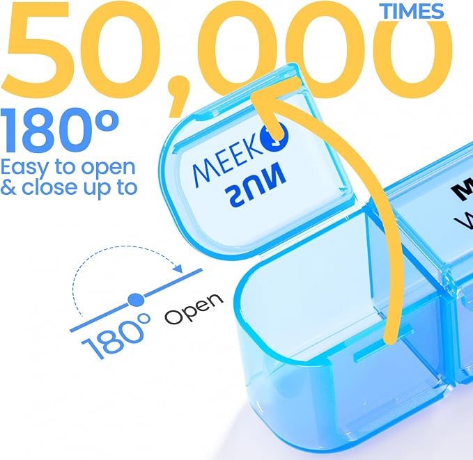 Betife Monthly Pill Organizer 1 Time a Day, 4 Weekly Pill Box Organizer Once a Day, 30 Day Large Pill Case for Travel, 31 Day Daily Medcine Container for Vitamins, Supplement & Medication (Blue)