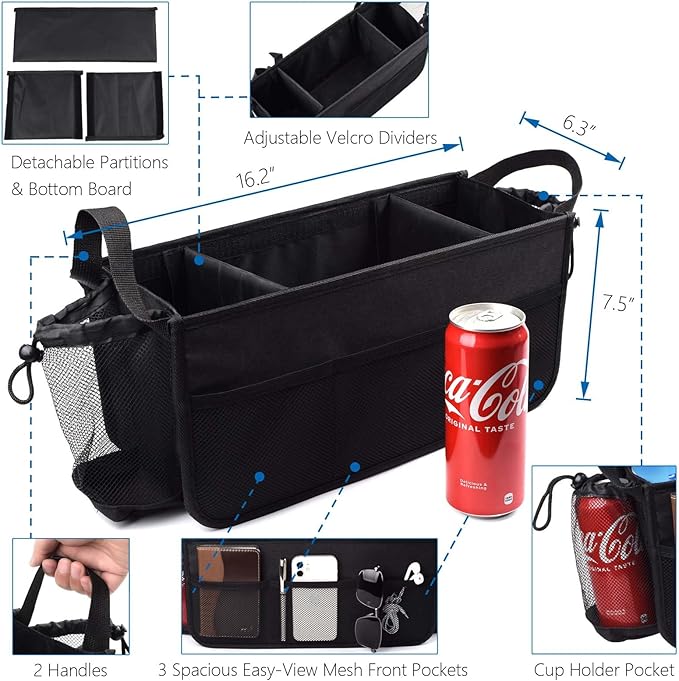 Upgrade SKLK-SEL Walker Basket Walker Bag with Cup Holder, Foldable Walker Storage Bag Rollator Accessories Bag with Big Capacity for Seniors Walker and Rollator Walker. Suitable for Most Walkers