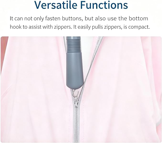 4 Pack Button Hook and Zipper Pull Tool,Ergonomic Wide Grip Button Hook Helper, One Hand Dressing Aid, Snag Free Fabric Friendly Tools for Elderly, Arthritis, Limited Dexterity Hands