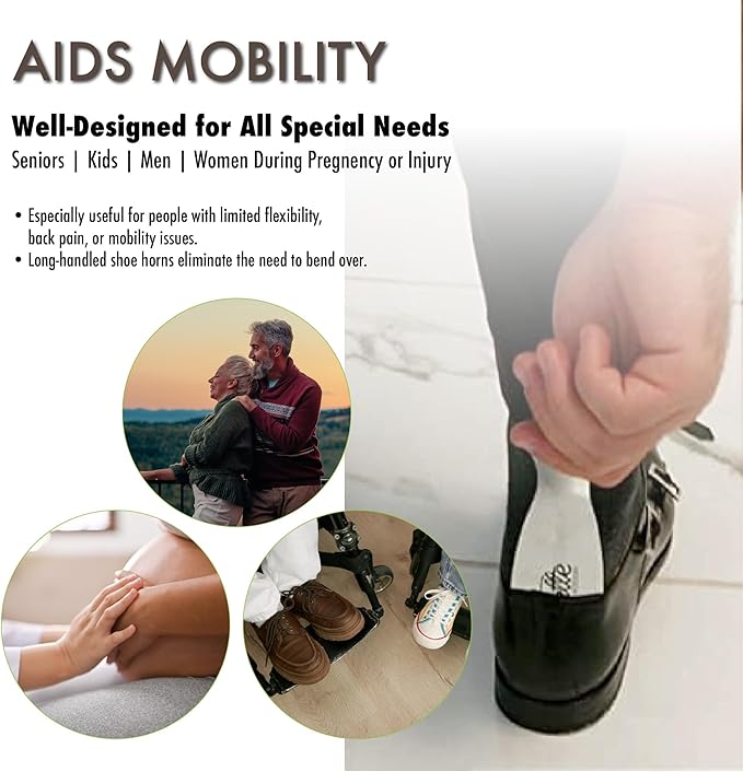 Velette Metal Shoehorn - 2 Pack 7.5" Long Shoe Horn, Travel Shoe Horn for Kids, Men & Women - Shoes Helper, Spoon, Travel Size Shoehorn for Boots, Shoes, Sneakers, Heels and More