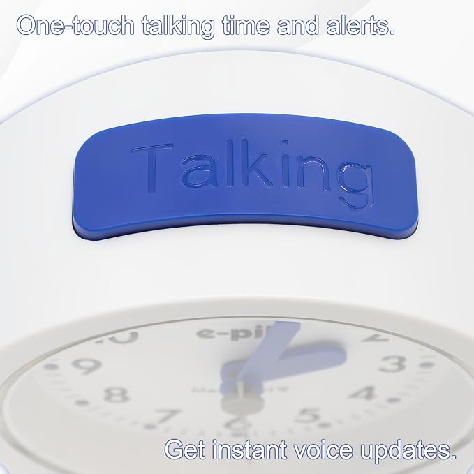e-Pill MedSmart V8 Medication Reminder Clock for Seniors – 8 Loud Daily Alarms, Atomic Auto-Set Time, Large Easy-Read Screen, White