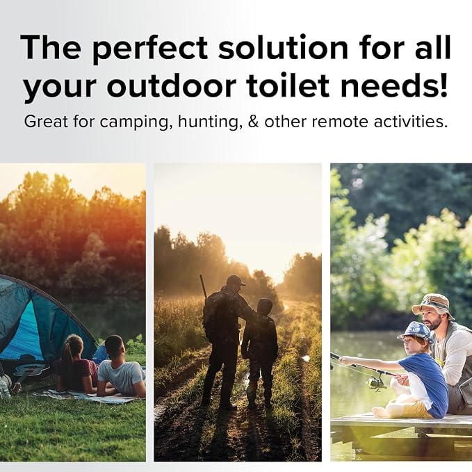 Camco Portable Toilet Bucket with Seat & Lid – 5-Gallon Camping Toilet with Bag Liners & Carry Handle – Lightweight, Easy to Clean, Durable – Ideal for Outdoor, RV, Hunting & Emergency Use (41549)