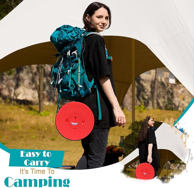 Collapsible Stool with Cushion,1000 lbs Capacity,19.7-in Adjustable Height | Wider & Taller Heavy Duty Portable Telescoping Folding Seat Chair for Adults Camping,Fishing,Travel,Queue Wait,Stadium View