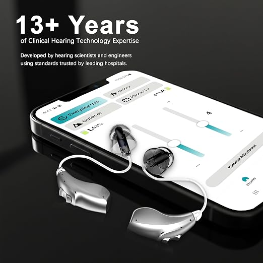 BlaidsX Neuro Hearing Aids, Bluetooth Rechargeable OTC Hearing Aids for Seniors and Adults, Mobile App Hearing Test Audiogram & Noise Cancellation, Dual Mic & 32 DSP Channels | USA-Designed