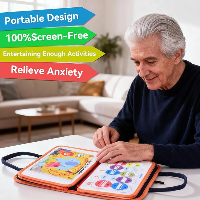 Fidget Blanket for Dementia Adults & Seniors - Alzheimer's Activities Sensory Board for Anxiety Relief & Sensory Stimulation, Busy Board for Autism