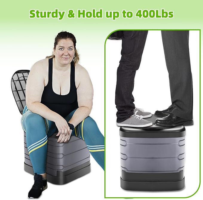 Sckee XXL Portable Toilet for Adults,16'' Tall Camping Toilet with Lid and Carry Bag, Heavy-Duty Portable Potty for Camping, Hiking, Car Travel,Truck, RV, Boating, Road Trips, Beach