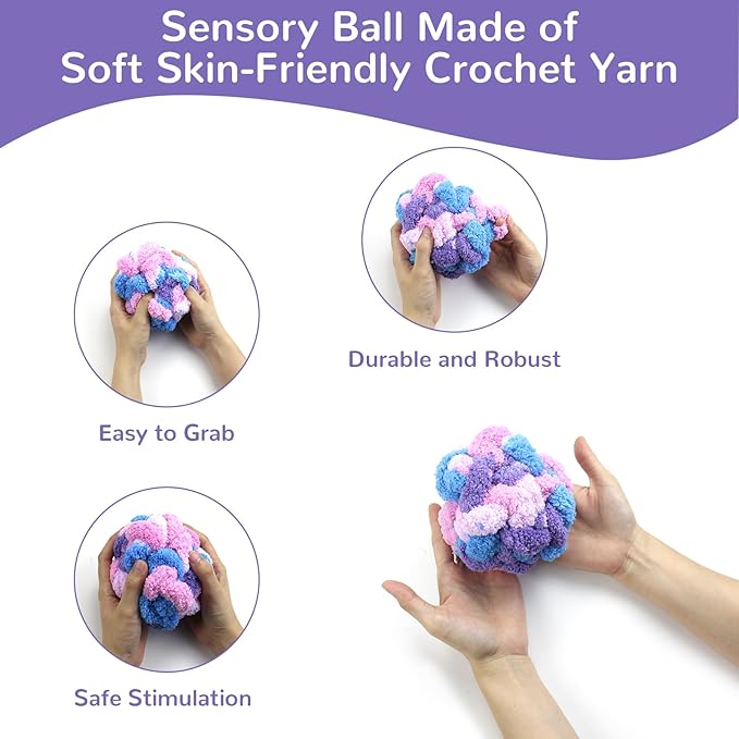Sensory Ball for Anxiety Relief and Alzheimer's Dementia - Squeezeable Fidget Ball for Alzheimer's Dementia, Autism, ADHD, Bouncy Ball for Skin Pickers and Special Needs (Blueberry)